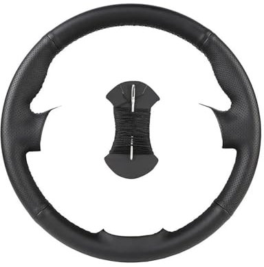 Auto Lenkradbezug Für E46 E39 330i 540i 525i 530i 330Ci Für M3 2001 2002 2003 2014 DIY Auto Lenkradbezug Auto Leder Lenkung Wrap Lenkradabdeckung(Black)