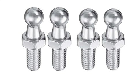 Capós Automóviles Muelle Neumático 4 piezas de barra de puntal de gas para capó de arranque de plata universal accesorio extremo de válvula con pasador de bola M8 de 10 mm