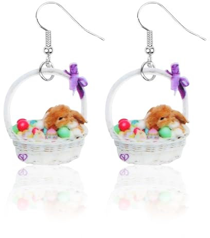 MAOSHYMS Oster Ohrringe,Osterohrringe für Mädchen,Ostern Ohrringe Ostern 0hrringe set Ostern Geschenke niedlich Charms für Damen Mädchen (farbig B)