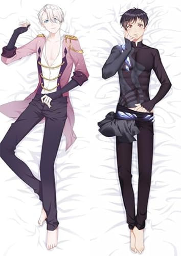 JNLIFT Anime Kissenbezug für Yuri!!! on Ice,Anime Pillowcase Hochwertiges Full-Body Umarmungskissen Bezug,Body Kissenbezug Seitenschläferkissen Bezug,Shortplush-50x160CM