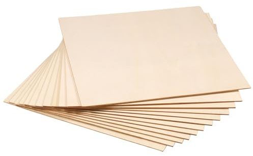 12 x A4 Sperrholzplatte Birkensperrholzplatten 300x300x2 mm, Hochwertige Multiplex-Holzzuschnitte für Bastelarbeiten, Modellbau, Brandmalerei, Laubsäge, Laserschnitt, CNC Router (12 Stück-300x300x2mm)