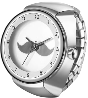 Silverora Ringuhr Fingerringuhr Edelstahl Elastische: Herren Damen Analog Quarzuhren mit Arabische Ziffern Skala Stretchband Finger Uhr Geschenke für Männer Frauen