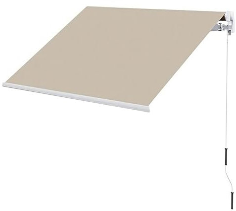 Aeffe Tenda da Sole a Caduta 300 x 250 Centimetri cm Avvolgibile, Estensibile, con Struttura in Alluminio Tessuto 280gr/mq (Beige)