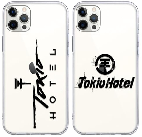 2 Stück Tansparent Silikon Handyhülle für iPhone 14 Pro Hülle 6.1, Cool Tokio Hotel Pop-Rock-Band Aesthetic Muster mit TPU Stoßfeste Kratzfeste Schutzhülle Bumper Cover Case für Fans,fashion