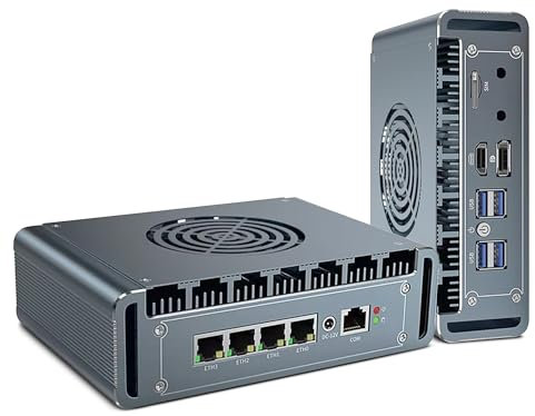 HAICOTECH N150 Firewall Mini PC, 32GB DDR5 RAM 1TB SSD Soft Router Computer, 4x2.5GbE i226-V LAN Network Gateway Micro Computer Appliance, Support AES-NI