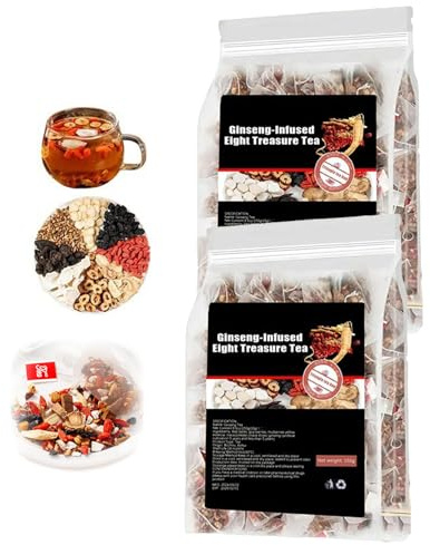 Ginseng Infused Eight Treasure Tea, Thé Aux Huit Trésors Infusé Au Ginseng, Red Date Wolfberry MulberryTea, Chinese Herbal Red GinsengTea (2)