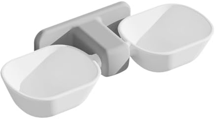 UKCOCO Gamelle Suspendue Double pour Chiens Et Chats, Bol en Plastique Blanc, Distributeur d'eau Et Mangeoire Pratique, Adapté Aux Petits Animaux De Compagnie, Usage Intérieur Et Extérieur