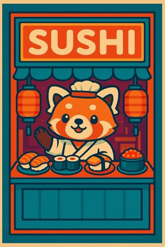 Red Panda Sushi Chef Notebook