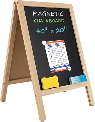 Kreidetafel-Displayständer, Kundenstopper mit Holzständern – Kleiner Küchentisch für Bars, Cafés, Küchen 25 x 40 cm