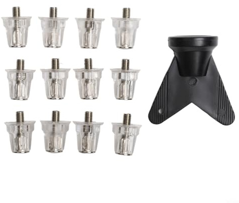 Juego de 12 tacos de aluminio para botas de fútbol con llave para un mejor agarre y estabilidad (15 mm + 18 mm)