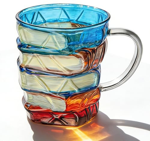 DVDVBOOM 15Oz Chapter Book Mug, 2026 New Novelty Painted Coffee Mugs for Book Lovers, 420ML High Borosilicate Glass Book Cup
