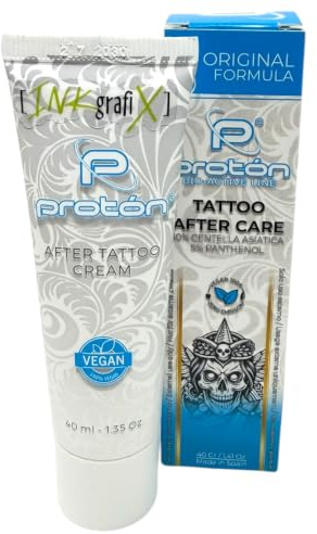 Proton Tattoocreme mit Panthenol 40ml - Vegan - INKgrafiX® Profi Pflege Aftercare Tattoo Creme - 10% Centella