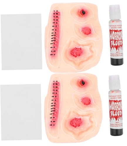 Lurrose Adesivi Temporanei per Ferite in Lattice 3d Impermeabili 2 Pezzi per Trucco Halloween e Feste in Costume Effetto Sangue Realistico