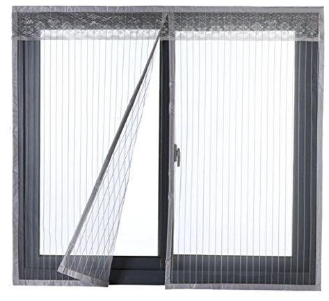 Icegrey Fliegengitter Tür Fenster Ohne Bohren Insektenschutz Magnet Fliegenvorhang Für Balkontüren Terrassentüren 200x200 cm Grau