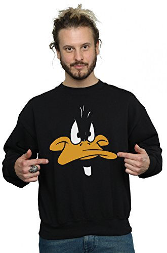 LOONEY TUNES Men's Daffy Duck Big Face Sweatshirt X-Large Black