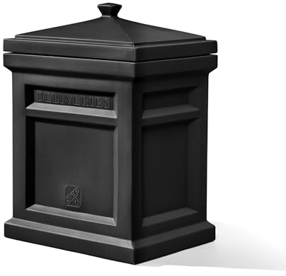 Step2 Express Parcel Delivery Box, Large Outdoor Package Bin with Lid, Weather-Resistant, Black