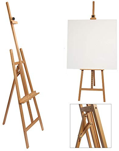 Artistik Beechwood Easel - Professional Studio Easel A-Frame Floor Standing Easel | Tripod for Painting, Sketching, Artists - 100% Solid Beech Wood for Weddings - 6ft Height