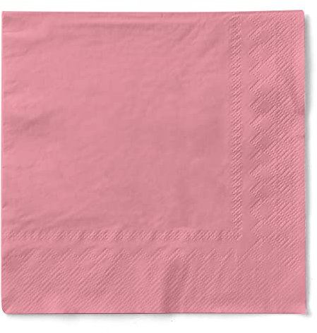 Mank Servietten aus Tissue 33 x 33 cm ¼ Falz | Kaffee Serviette | Basic | Uni | 100 Stück | praktische Einmal-Serviette für Gastronomie und Feiern | (Rosa, 33 x 33 cm)