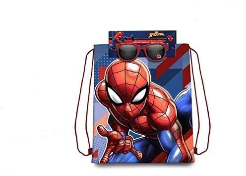 Spiderman Set mit Kordelzug-Tasche, für Sonnenbrille, Bergsteigen, Bergsteigen und Trekking, Unisex, Kinder, Jugend (Mehrfarbig), Einheitsgröße