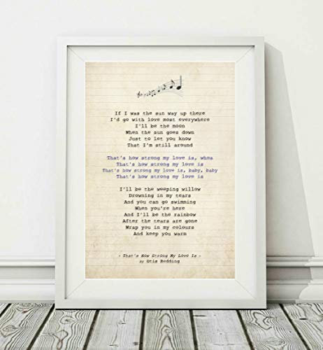 Didymus Co Otis Redding – That's How Strong My Love Is – Liedtext Kunstdruck (ungerahmt) – Größen A4 A3, A3