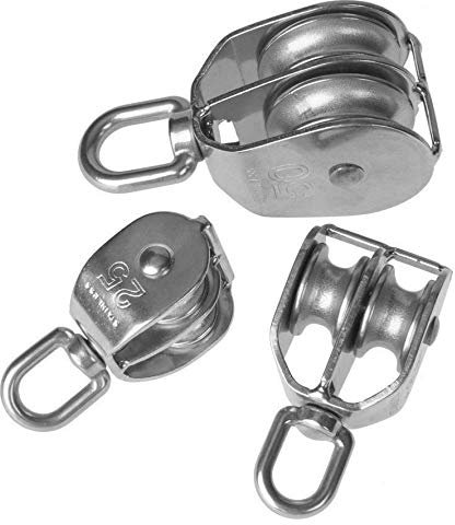 Umlenkrolle V4A Edelstahl Doppelt 3 Größen wählbar 25mm, 32mm oder 50mm (50mm)