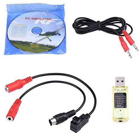Cosiki Juli-Geschenk RC Zubehör, 22 in 1 RC USB Simulator mit Kabeln für Realflight G7/G6/G5 Phoenix 4 E2HG