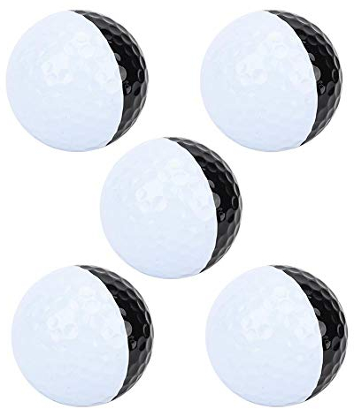5-teilige Golfbälle, schwarz-weiße doppelschichtige Golfbälle für das Golfübungs-Trainingszubehör Freizeitsport