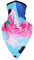 Unisex Bandana Face Covering Mask Scarf Face Rave Balaclava Neck Gaiter with Ear Loops, Dust Cloth, Washable Snood, Wind Motorcycle Cover (Abstract Pink & Blue)
