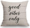 SSOIU Überwurf-Kissenbezug – Good Vibes Only – Schwarz-weißer Kissenbezug – Zitat Dekoration Baumwolle Leinen Zuhause dekorativer Wurfkissenbezug für Sofa Couch, 45,7 x 45,7 cm