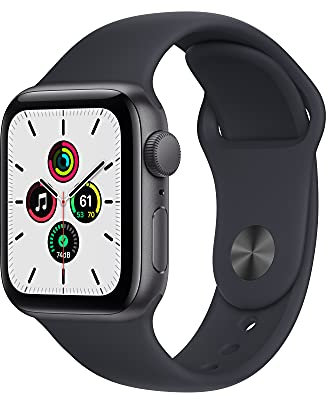 Apple Watch SE de 1.ªgeneración (GPS, 40mm) Reloj Inteligente con Caja de Aluminio en Gris Espacial - Correa Deportiva en Color Medianoche - Talla única. Monitor de entreno y Actividad