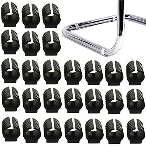32 Stück Kunststoff Klemmschalengleiter Stuhlgleiter Für Freischwinger Stuhlgleiter Bodenschongleiter Silencer Möbelgleiter Für Runde Rohre (16mm,Schwarz)