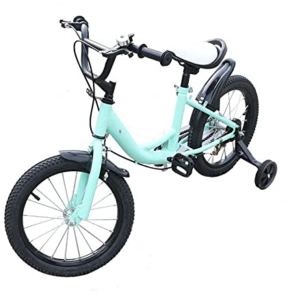 DiLiBee 16 Kinderfahrrad, Junge Mädchen Universal Kinder Fahrrad mit Stützrädern/Doppel Bremsen/Einstellbare Höhe als Geschenk für Kinder Grün