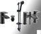 Trade In Post Basin Mono & Bath Shower Mixer Tap & Shower Slider Rail Kit Matt Black Bathroom Taps