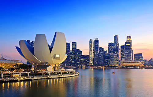 LHJOYSP My First Puzzle 3D Puzzle 1000 Teile City Dawn Coast Skyscrapers Bay Singapur 75x50cm