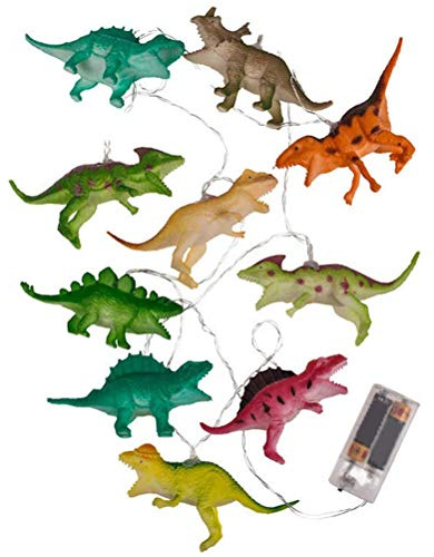10 LED Dinosaurier Lichterkette, LED Lichterkette Innen, 1.7m Lang Nachtlicht Batteriebetrieben Lichterkette Kinderzimmer Junge Kinderzimmer Lichter Deko