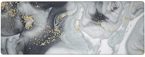 Grand tapis de souris étendu imprimé marbre oriental de 80 x 20 cm pour grand clavier.