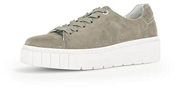 Gabor Damen Low-Top Sneaker, Frauen Halbschuhe,Wechselfußbett,Komfortable Mehrweite (H),Freizeitschuhe,Turnschuhe,Schilf,38.5 EU / 5.5 UK