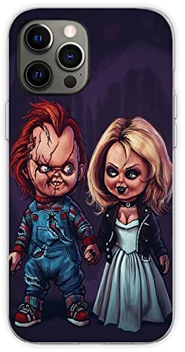 maodege Halloween Horror Movie Handyhülle Kompatibel mit iPhone 13 Chucky Love and Tiff Bride TPU Soft Silicone Rubber Shockproof Phone Cover Case