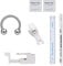 Longbeauty 7 Pcs Piercing Pistole Kit Edelstahl Einweg Körper Piercing Gun (Ohr Bauchknopf Zunge Augenbraue Lippe Nase) Gauge Nadeln Kits