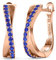 YOURDORA Creolen Silber Damen Klein Ohrringe 925 Silber Rhodiniert Kreolen 15mm mit Zirkonia aus Österreich (Roségold - Königsblau)