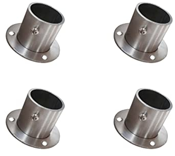 Flansch Edelstahl geschliffen Flanschverbindung Wandanker Wandflansch Rohrbefestigung für Wand und Boden Rohrsockel 4 Stück (32mm)
