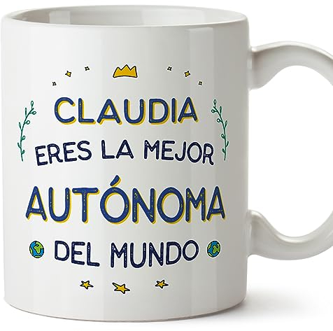 MUGFFINS Tazas Personalizadas para AUTÓNOMA mujer - En Español - Mejor del Mundo - 11 oz / 330 ml - Regalo Personalizable original y divertido
