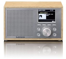 Lenco DAR-017 DAB+ Radio – Radio compatta DAB+ con Bluetooth 5.0 – Memoria stazioni – Ricevitore FM – 2 sveglia – 3 Watt RMS – 3,5 mm AUX – legno