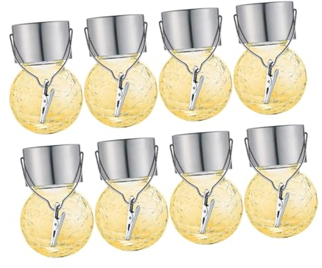 Mikikit 8st Sonnenlicht Solar-crack-ball Knisterndes Kugellicht Solar-hängeleuchte Solarleuchte Für Den Außenbereich Balkon Licht Solarleuchten Für Den Garten Partylampe Kugel Licht Glas