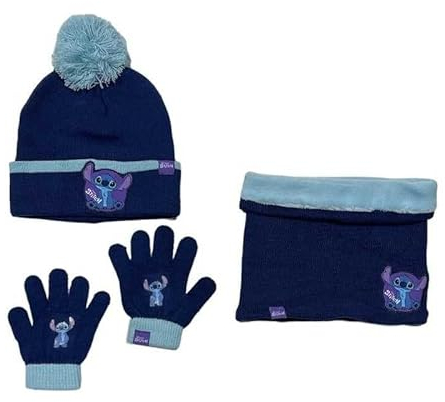 new discount Ensemble 3 Pieces Bonnet, Tour de cou et Gants Lilo Stitch (Set gants Bonnet + Snood Stitch)