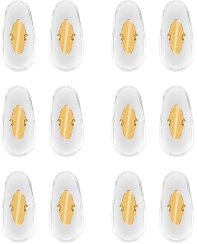 6 Pairs Eyeglass Nose Pads, Replacement Nose Pads for RayBan Aviator RB3025 3026, RB3030, RB3211, RB3362, RB3625, Sunglasses Clip-on Nose Pads for Glasses Comfort Soft Cushion (Gold)