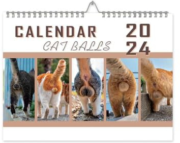 Wall Calendar 2024 | Cat Balls Kalender 2024 | Cat Butthole Calendar | 2024 Wandkalender 12 Monate | Lustiger Katzenkalender Von Januar 2024 Bis Dezember 2024 | 12 Monats Monats Wandkalender