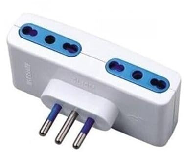 ADATTATORE MULTIPRESA SPINA 10A (PASSO PICCOLO) 4 PRESE BIPASSO ITALIANE UNIVERSALI10/16A (PASSO PICCOLO E GRANDE) BIANCA