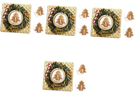 Ciieeo 4 Kisten Weihnachtskerzen-Geschenkbox dekorative Kerze Festivalgeschenk christbaum kerzen tannenbaum kerzen Ornament Christbaumschmuck Aromatherapie-Kerze Weihnachtsgeschenke Zinn