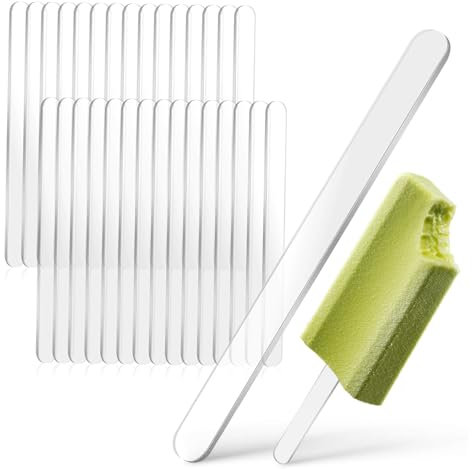 Mikinona 30 Stk Eisstange Aus Acryl Eisstiele Aus Acryl Eis Am Stiel Stöcke Zum Basteln Diy Dessert-sticks Acrylstäbe Acryl-eisstiele Zum Basteln Kleine Eisstiele Materialien Kuchen